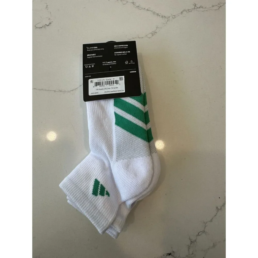 NWT Adidas All Day Training Quarter Socks 3 Pack
